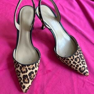 Ann Taylor Animal Print Slingback Heels